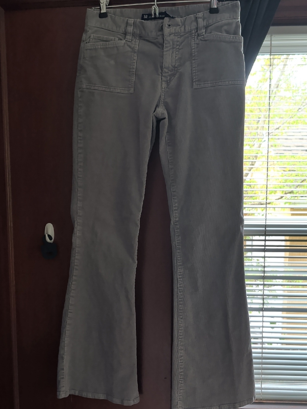 VTG Y2K So GSJC Stretch Gray Corduroy Flares | Indie Sleaze Low Rise 2000s Pants